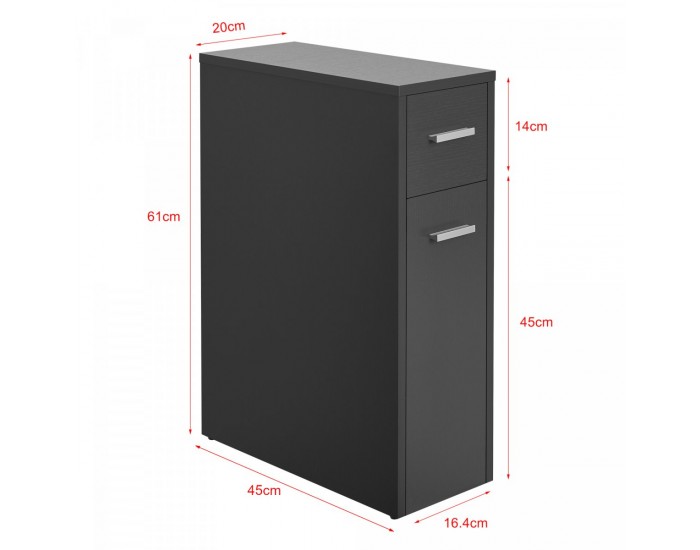 Шкаф за баня Kauhajoki 61x20x45см тъмносив []