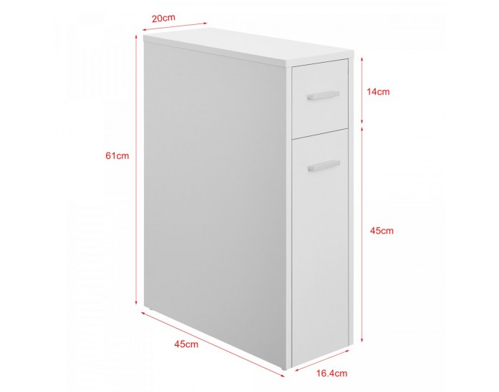 Шкаф за баня Kauhajoki 61x20x45см бял []