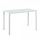 Трапезна маса Stathelle 105x60x75 см бял стъклен плот 4 стола бели