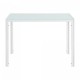 Трапезна маса Stathelle 105x60x75 см бял стъклен плот 4 стола бели