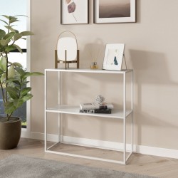 Конзолна маса Strömstad 80x80x26cm бяла, мат [] - Măsuțe de living