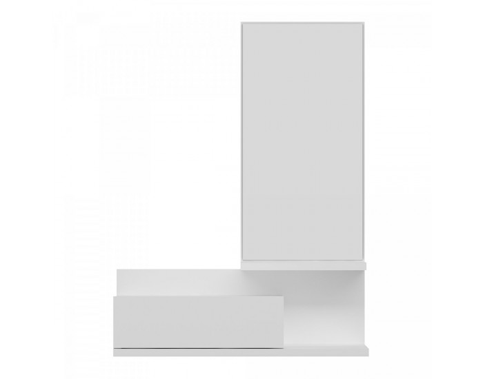 Стенен рафт с огледало и чекмедже Gundsø White []