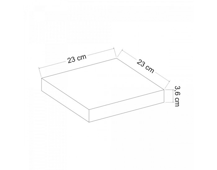 Стенен рафт Bredebro 3,6 x 23 x 23 см до прибл. 5 кг бял []