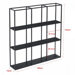 Стенен рафт Jelsa 100x18x110см черен [] - Living