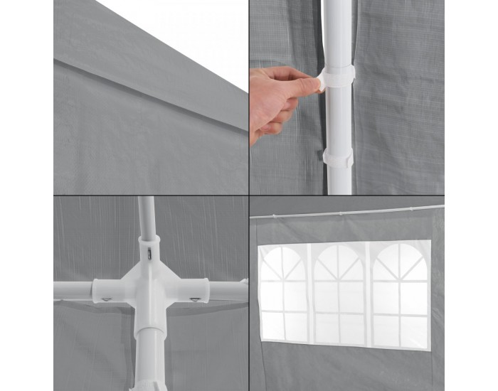 Беседка Wedau 900x300x255 см тъмно сива