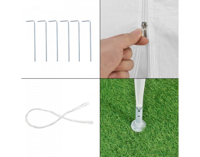 Беседка Wedau 600x300x255 см бяла