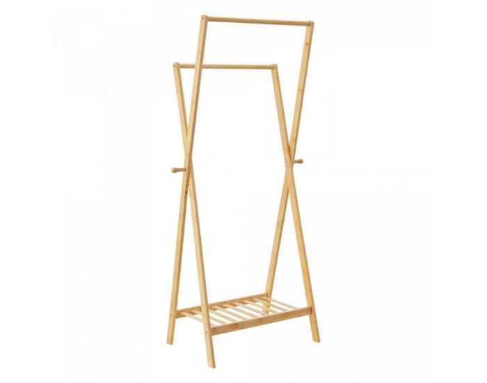 Поставка за връхни дрехи Keitele 150 x 60 x 42 cm естествен бамбук []