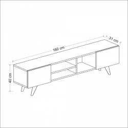 ТВ маса Assens 40x160x31см дъб / черен [] - Sonata G