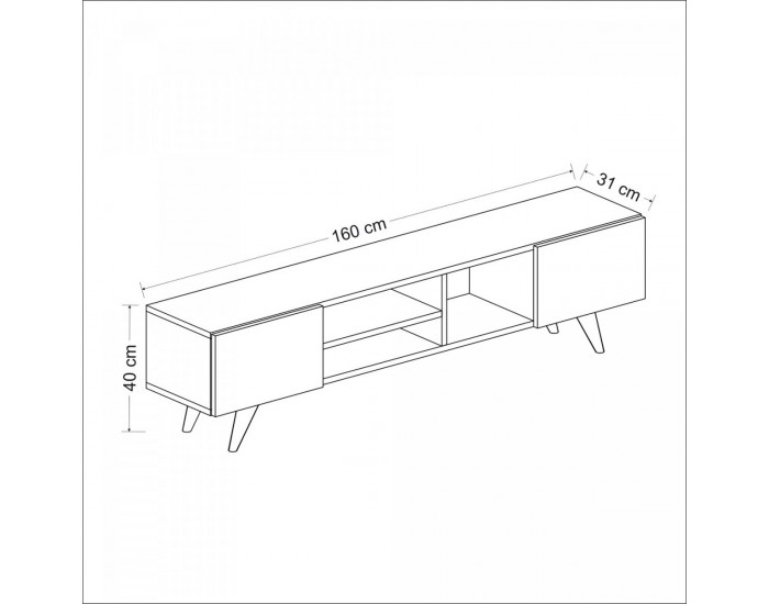 ТВ маса Assens 40x160x31см дъб / черен []