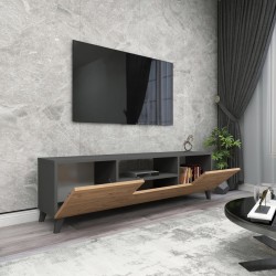 Стойка за телевизор Torsby с 3 врати антрацит/дъб [] - Living