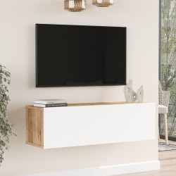 ТВ маса Lapinlahti 100 x 31,5 x 29,5 cm рустик дъб/бял [] - Comode TV