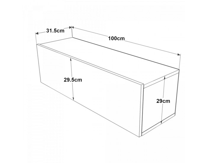 ТВ маса Lapinlahti 100 x 31,5 x 29,5 cm рустик дъб/бял []