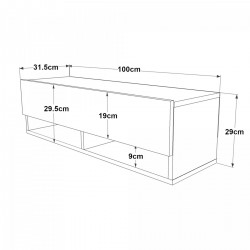 ТВ маса Laitila 100x31.5x29.5cm рустик дъб/бяло [] - Sonata G