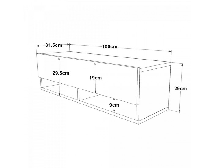 ТВ маса Laitila 100x31.5x29.5cm рустик дъб/антрацит []
