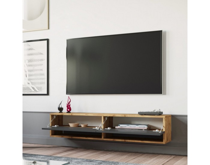 ТВ маса Laitila 140x31.5x29.5cm рустик дъб/антрацит []