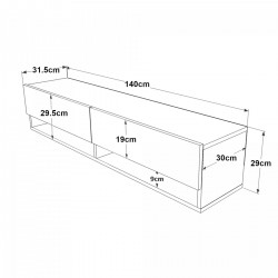 ТВ маса Laitila 140x31.5x29.5cm рустик дъб [] - Sonata G