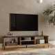 Стойка за телевизор Lempäälä с 2 отделения за съхранение 160 x 35 x 39 cm рустик дъб/антрацит []