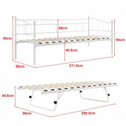 Метална кушетка Skutskär 90x200см бяла - Paturi