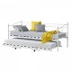 Метална кушетка Skutskär 90x200см бяла