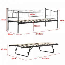 Метално легло Skutskär 90x200см черно - Paturi