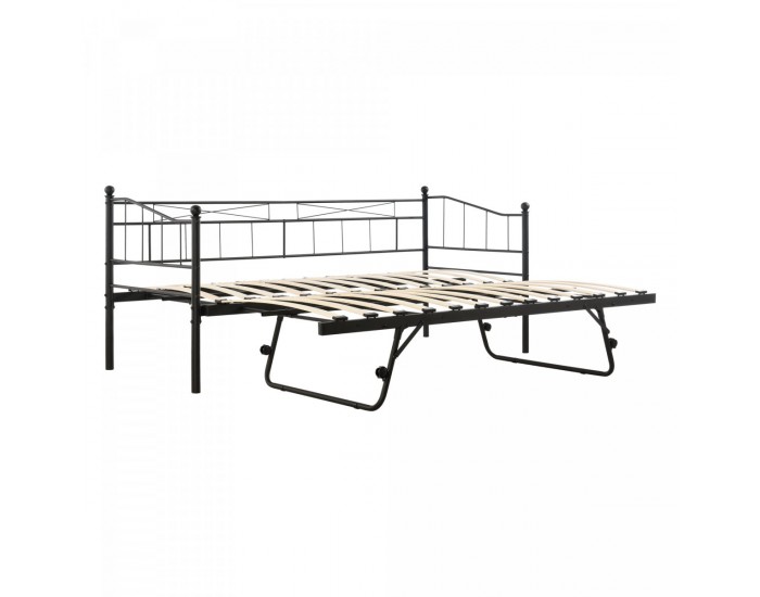 Метално легло Skutskär 90x200см черно