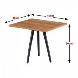 Маса за кафе Ballerup 50 x 45 x 45 см черно / визия на орех [] - Măsuțe de living