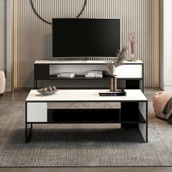Холна маса Ejby 42x120x60 см бяло / черно [] - Sonata G