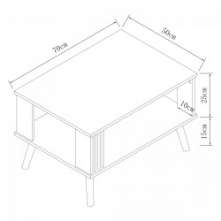 Холна маса Aarhus с рафт 40 x 70 x 50 см дъб [] - Sonata G