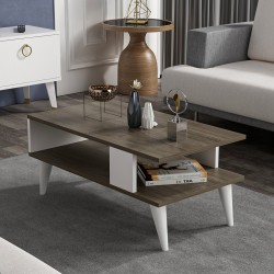 Холна маса Lycksele 40x90x45 cm вид орех / бяло [] - Sonata G