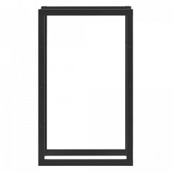 Стелаж за дърва Täby стомана 60x25x100cm черен [] - Grădină