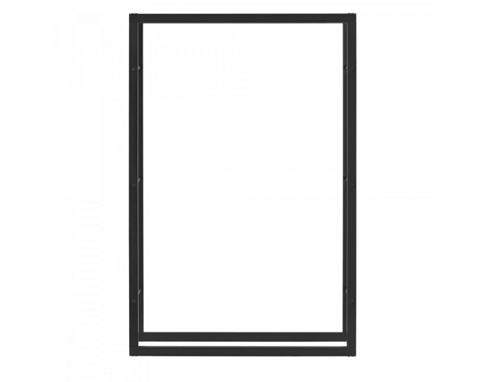 Стелаж за дърва Täby стомана 100x25x150cm черен []