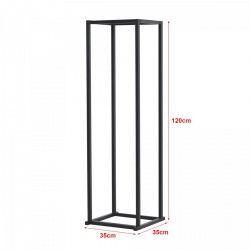 Стелаж за дърва Tibro стомана 35x35x120 см черен [] - Grădină