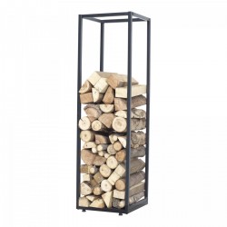 Стелаж за дърва Tornved стомана 35x35x120 см черен [] - Grădină