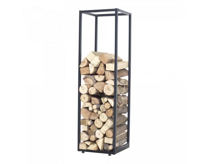 Стелаж за дърва Tornved стомана 35x35x120 см черен []