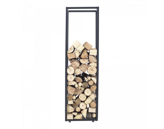 Стелаж за дърва Tornved стомана 35x35x120 см черен []