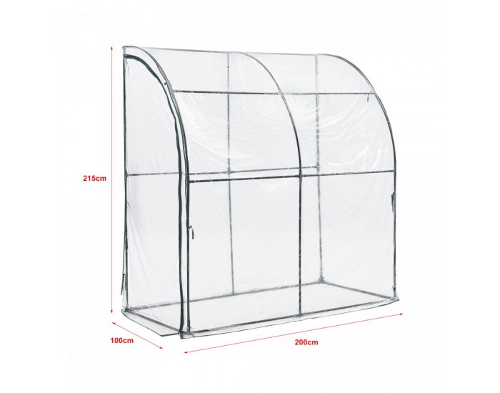 Стенна оранжерия Juta 100x200x215cm PVC фолио прозрачно []