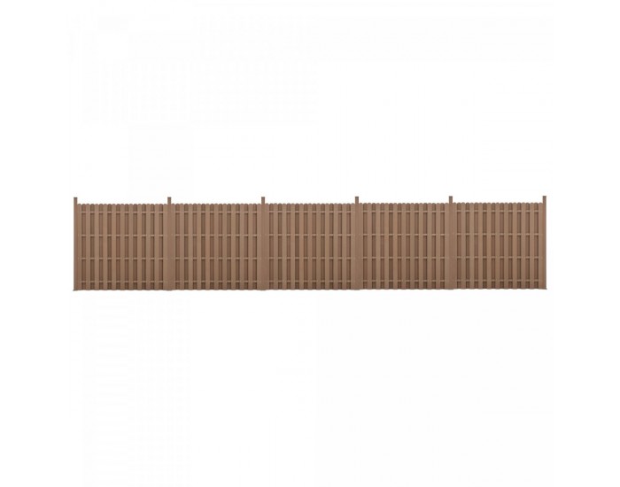 WPC градинска ограда Langero 185x932 см кафяво ново.дърво