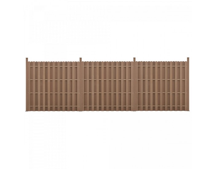 WPC градинска ограда Langero 185x562 см кафяво ново.дърво
