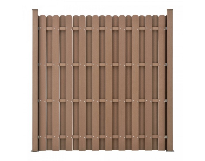 WPC градинска ограда Langero 185x376 см кафяво ново.дърво