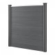 WPC градинска ограда със скосен елемент 183x277 см сива [ново.дърво]