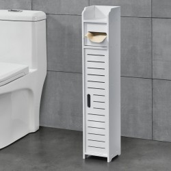 Поставка за тоалетна хартия Leoben 80x15x15 см шкаф WPC бял [] - Baie