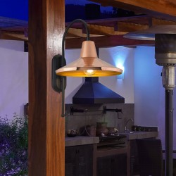 Стенна лампа Kirkcaldy с 1 крушка черна/месинг/мед [] - Decorațiuni