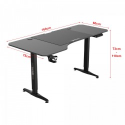 Маса с регулируема височина Oxnard Electric 160x75cm черна [] - Birouri