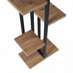 Рафт за растения Somero 150x34x21cm черно / вид на орех [] - Decorațiuni