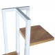 Рафт за растения Tohmajärvi метал 120x34x21cm бяло / вид на орех []