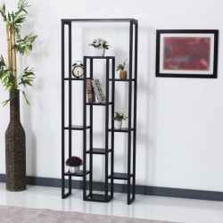 Рафт за растения Blaavandshuk 150 x 60 x 19 cm черен / вид на мрамор [] - Decorațiuni