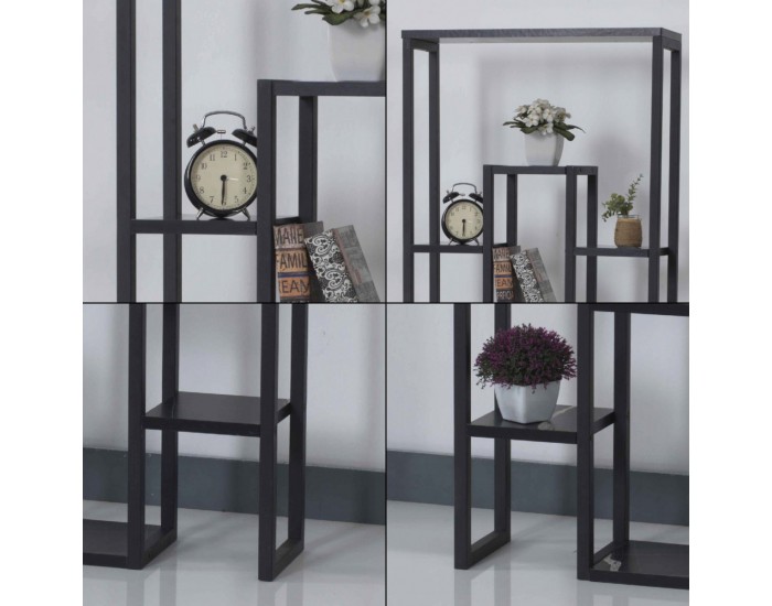 Рафт за растения Blaavandshuk 150 x 60 x 19 cm черен / вид на мрамор []