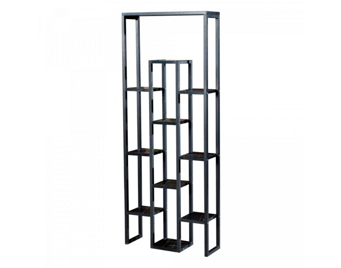 Рафт за растения Blaavandshuk 150 x 60 x 19 cm черен / вид на мрамор []