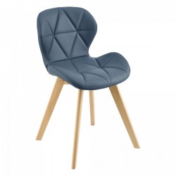 Комплект столове за трапезария Älmhult 6 81x57 см изкуствена кожа син - Scaune de dining