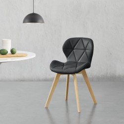 Комплект столове за трапезария Älmhult от 6 81x57 см черна еко кожа - Scaune de dining